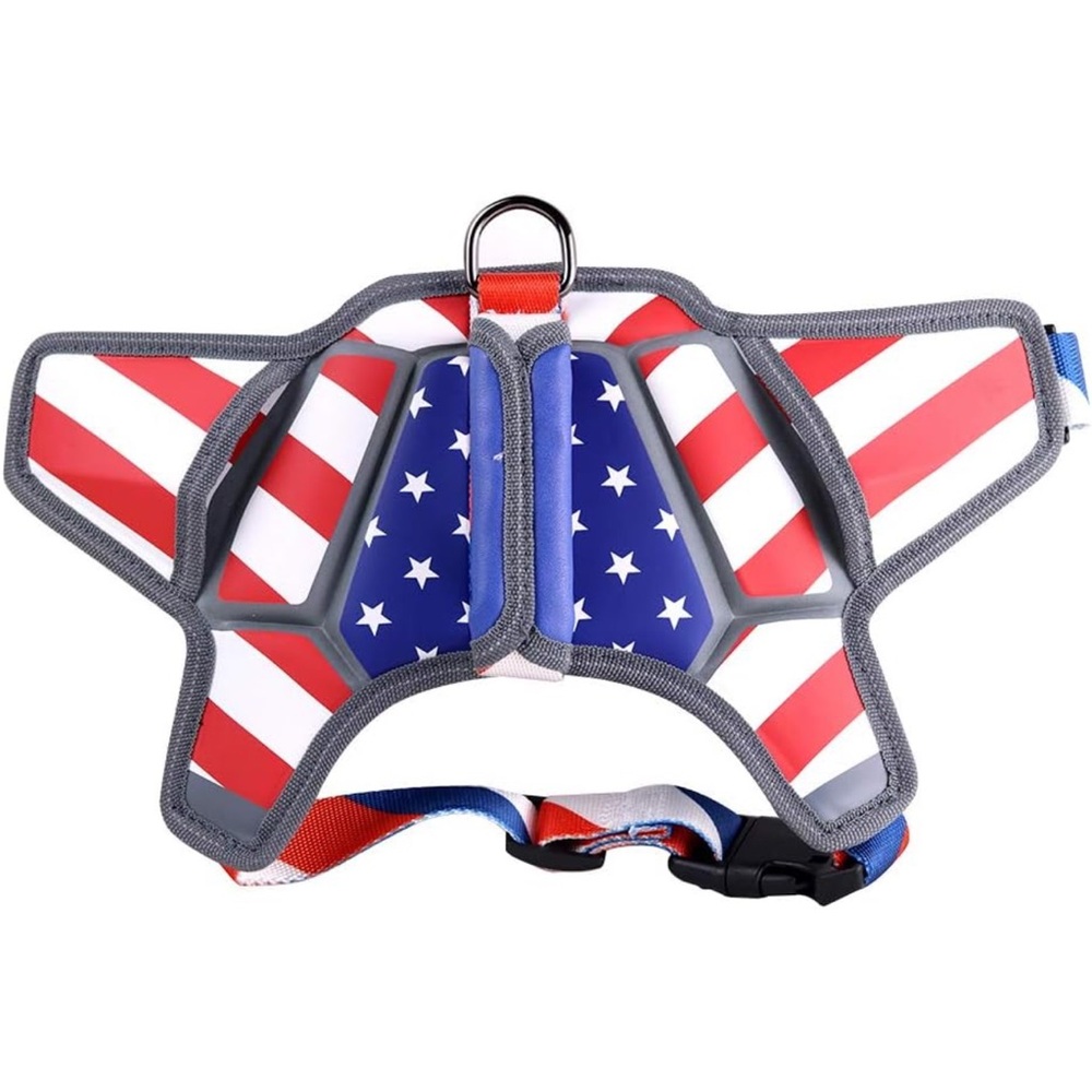 NWOT Large Dog Harness and Leash, American Flag Theme Dog Vest for Large Breed